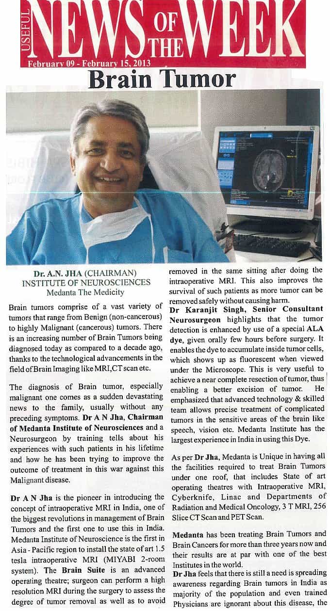 Dr  A N  Jha    Brain Tumor